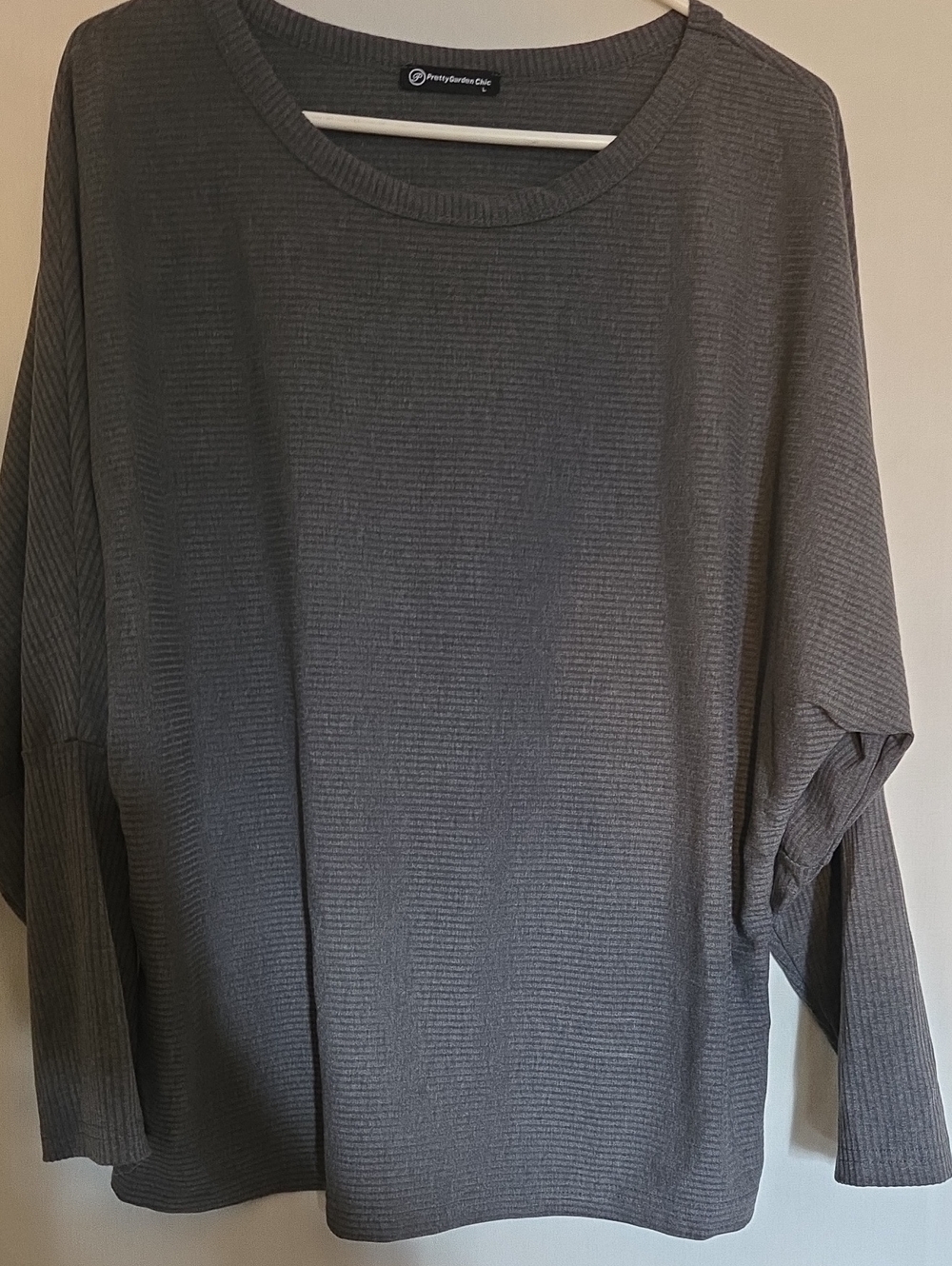 Oversized Crewneck Top — Gray